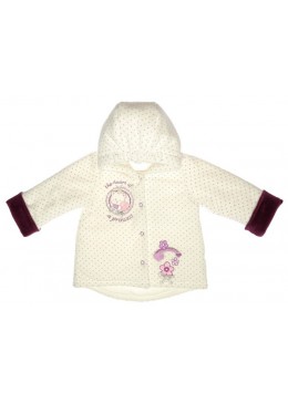 Garden baby велюровая белая куртка для девочки 105542-01/26